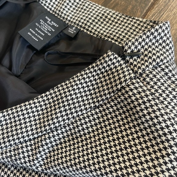 VTG Nine West Workwear 6 Two-Piece Suit Houndstooth Black & White Academia - Picture 15 of 16